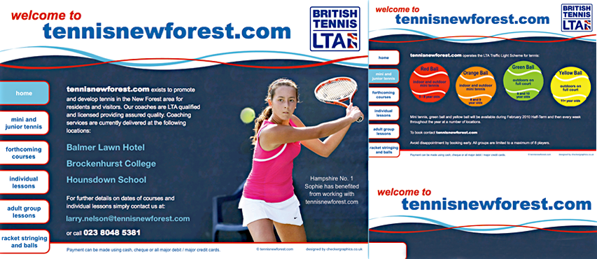 New Forest Tennis website by Checker Graphics